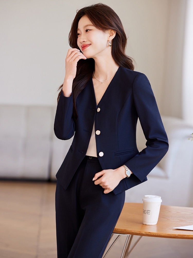 France style coat blue business suit 2pcs set