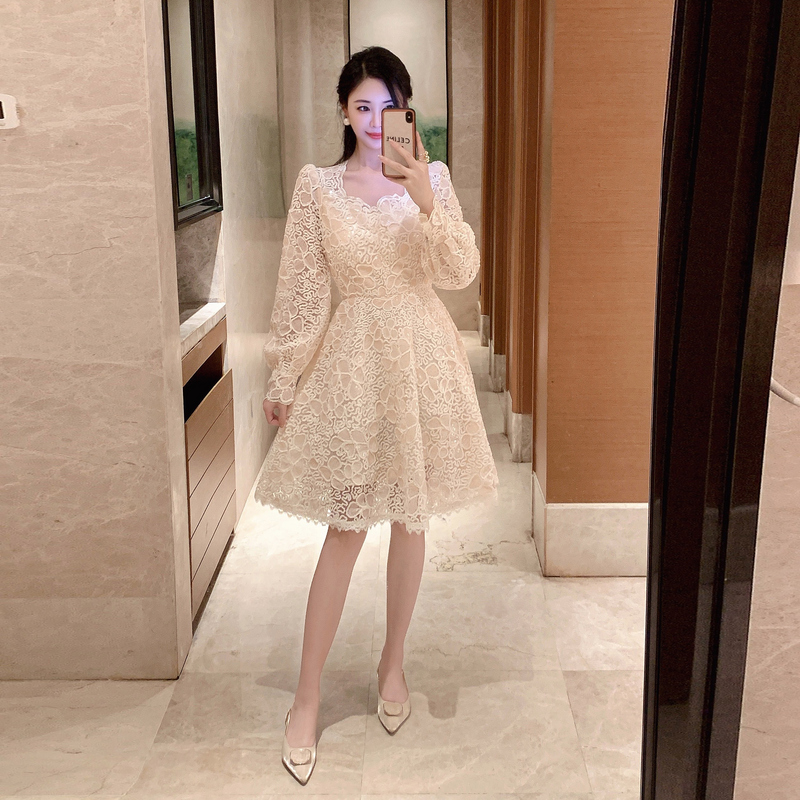 Fashion embroidery dress spring formal dress for women