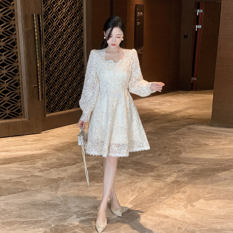 Fashion embroidery dress spring formal dress for women