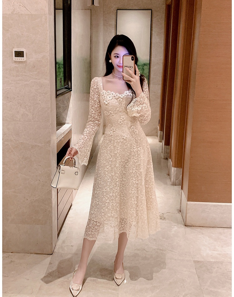 Spring long sleeve evening dress France style dress