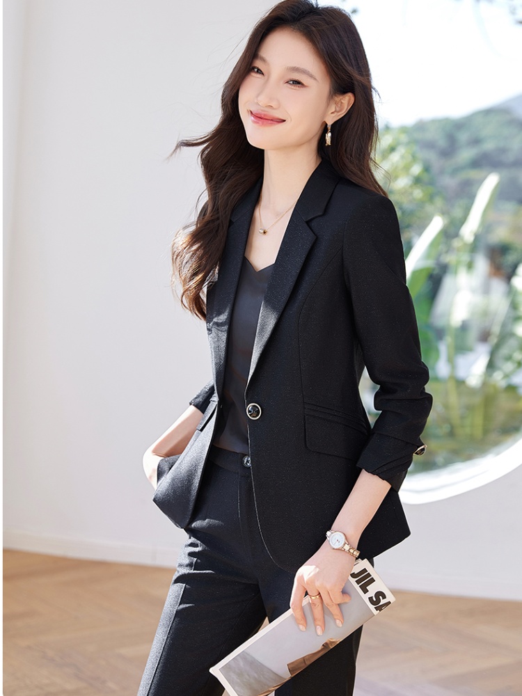 Profession spring and autumn coat overalls business suit 2pcs set