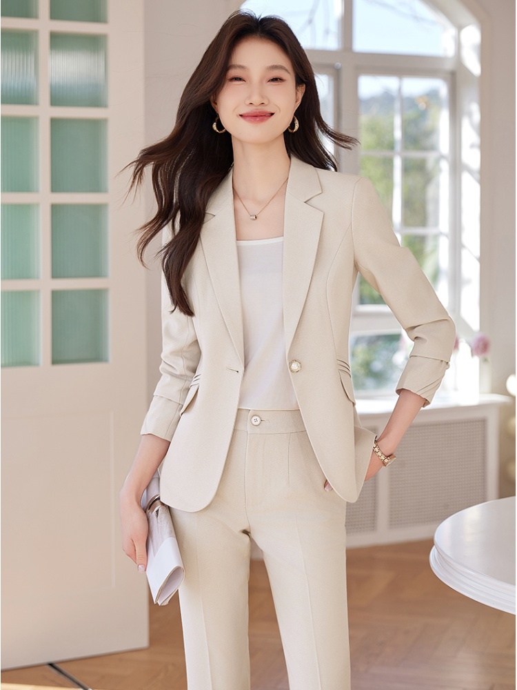 Profession spring and autumn coat overalls business suit 2pcs set