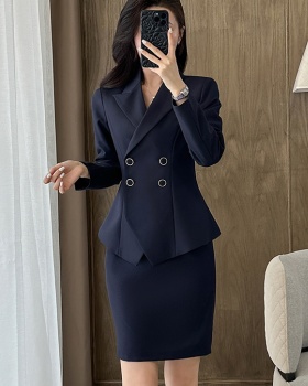 Short overalls coat host business suit 2pcs set for women