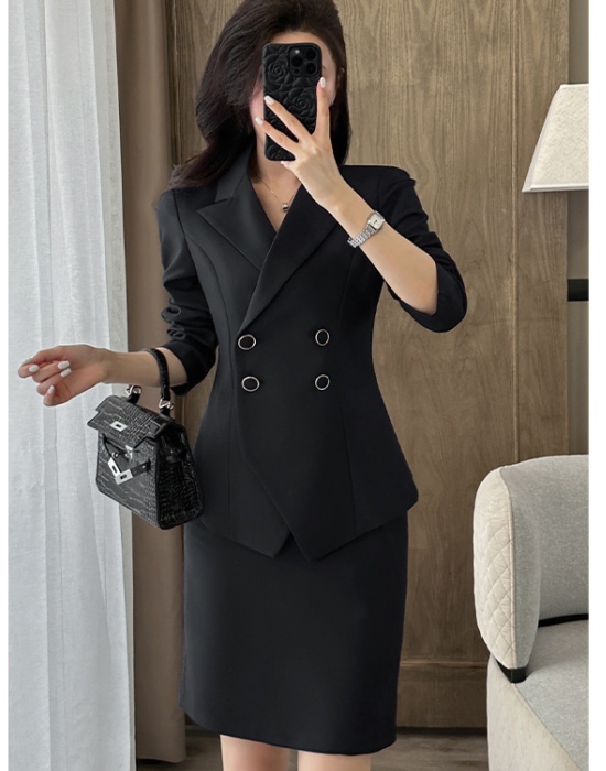 Short overalls coat host business suit 2pcs set for women