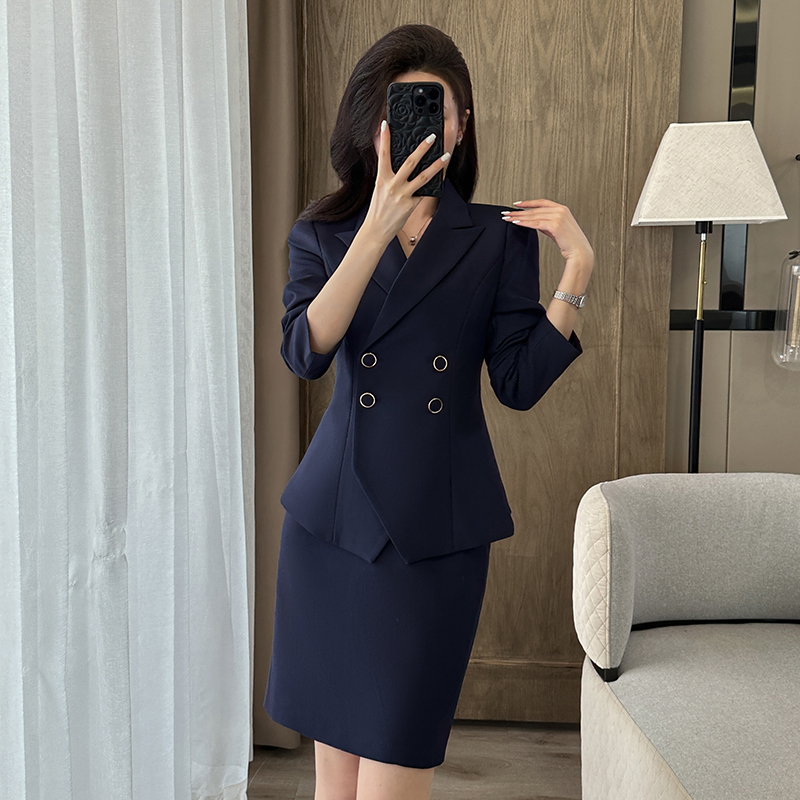 Short overalls coat host business suit 2pcs set for women