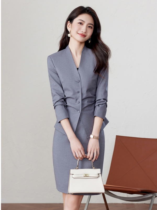 Short skirt overalls business suit 2pcs set for women