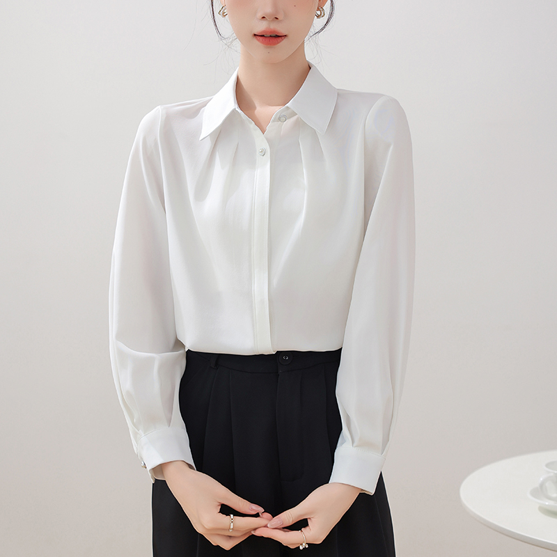 White France style commuting tops profession spring shirt