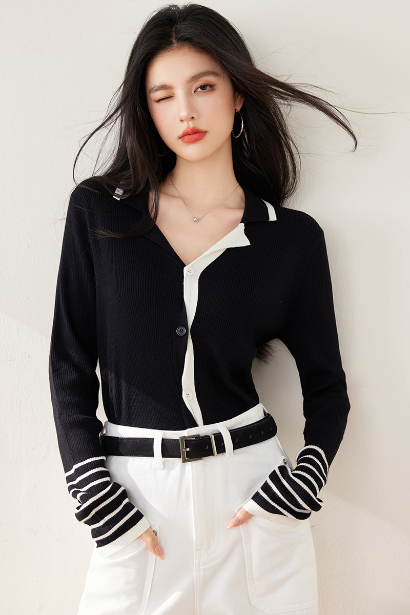 Spring slim sweater niche bottoming shirt for women