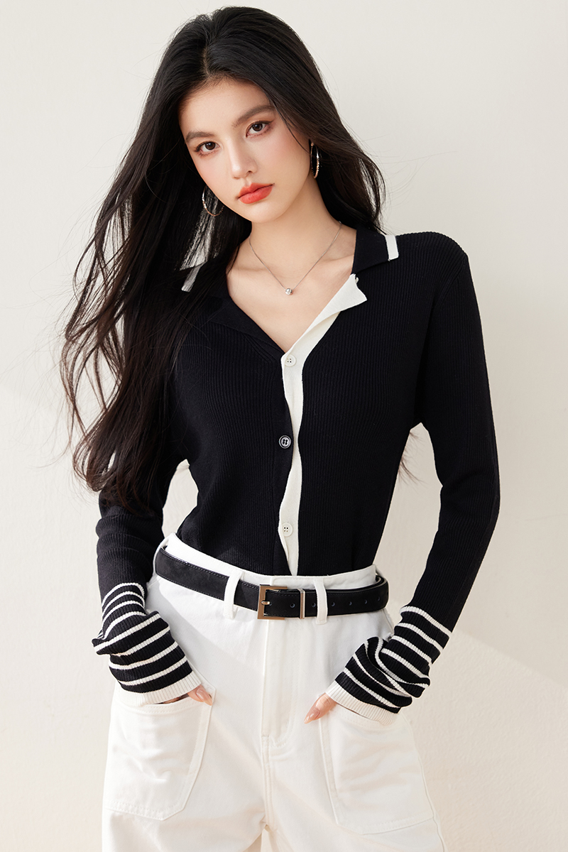 Spring slim sweater niche bottoming shirt for women