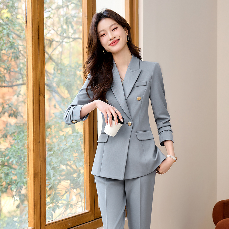 Double-breasted coat business suit 2pcs set