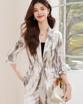 Printing thin Casual business suit summer simple slim coat