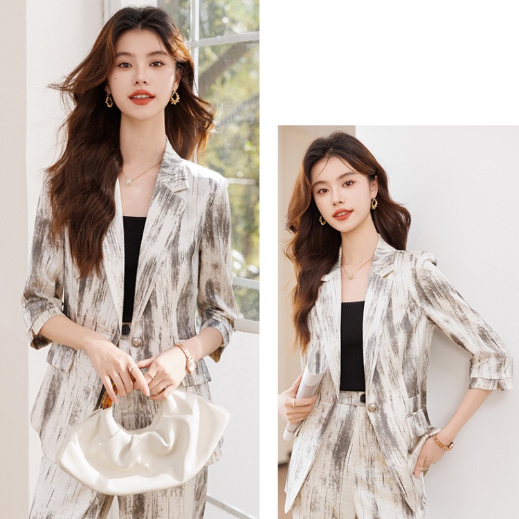 Printing thin Casual business suit summer simple slim coat