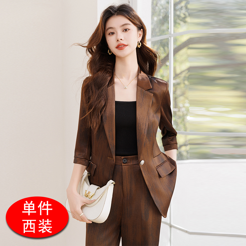 Printing thin Casual business suit summer simple slim coat