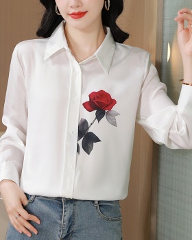 Unique show young shirt silk white tops for women