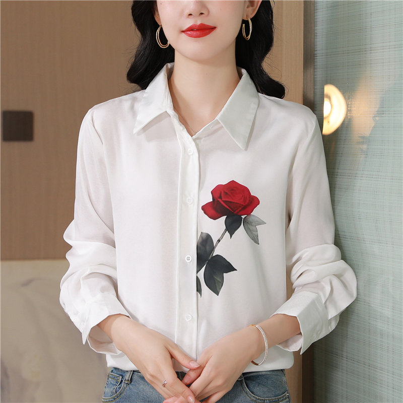 Unique show young shirt silk white tops for women