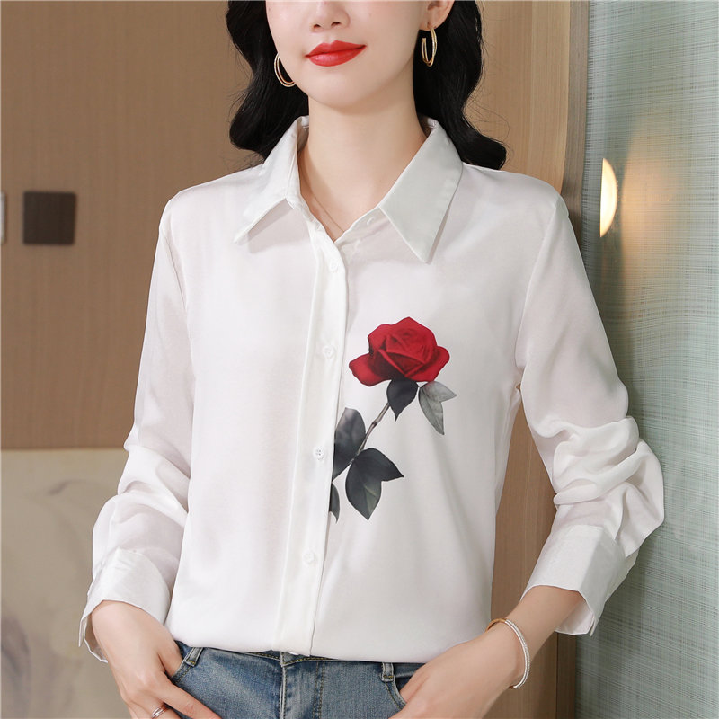 Unique show young shirt silk white tops for women