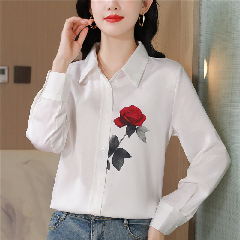 Unique show young shirt silk white tops for women