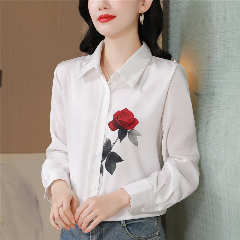 Unique show young shirt silk white tops for women