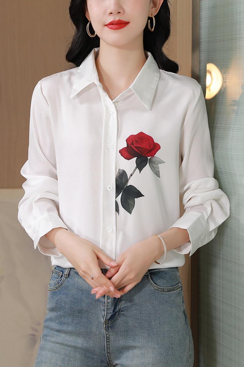 Unique show young shirt silk white tops for women