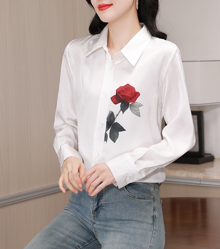 Unique show young shirt silk white tops for women