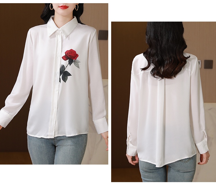 Unique show young shirt silk white tops for women