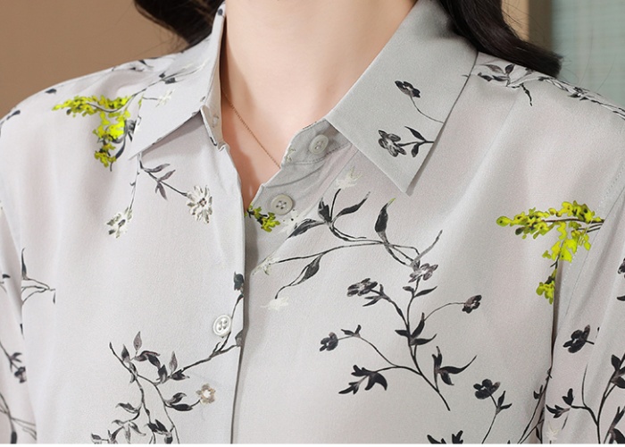 Long sleeve plum flower temperament shirt for women