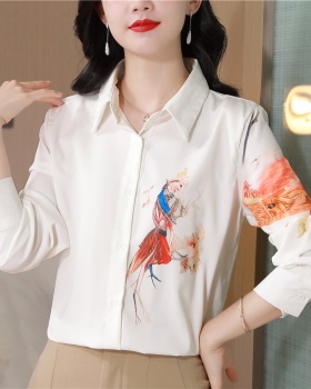 Light luxury Chinese style tops white spring shirt for women