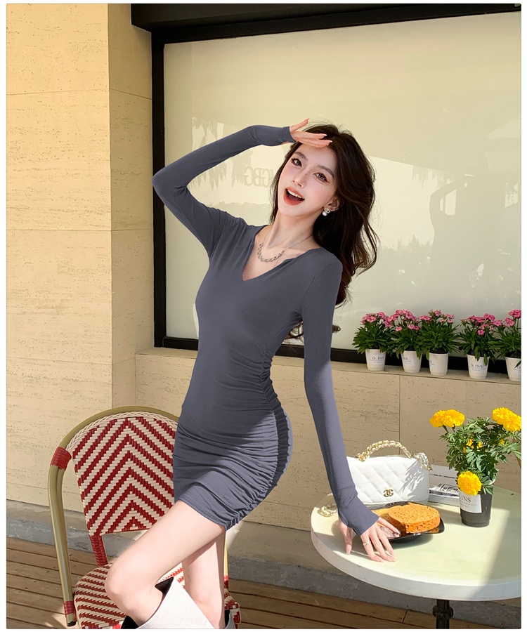 Slim package hip dress spring and summer T-back for women