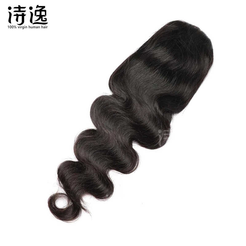 Drawstring horsetail human hair wigs natural wig