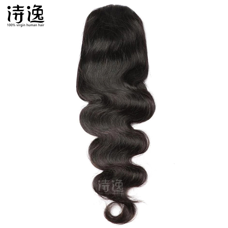 Drawstring horsetail human hair wigs natural wig