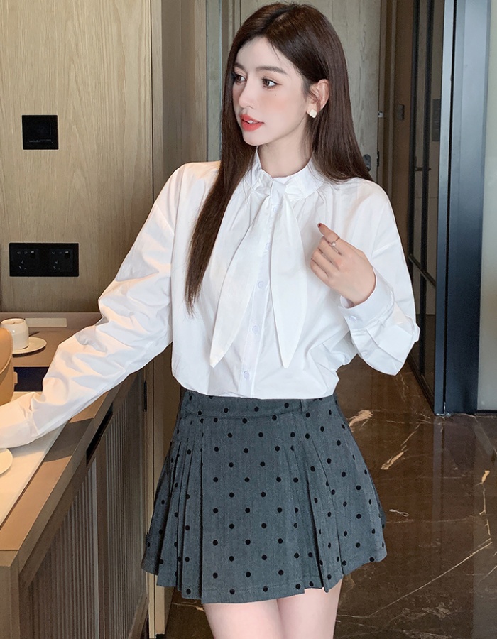 Cotton spring tops Korean style long sleeve shirt