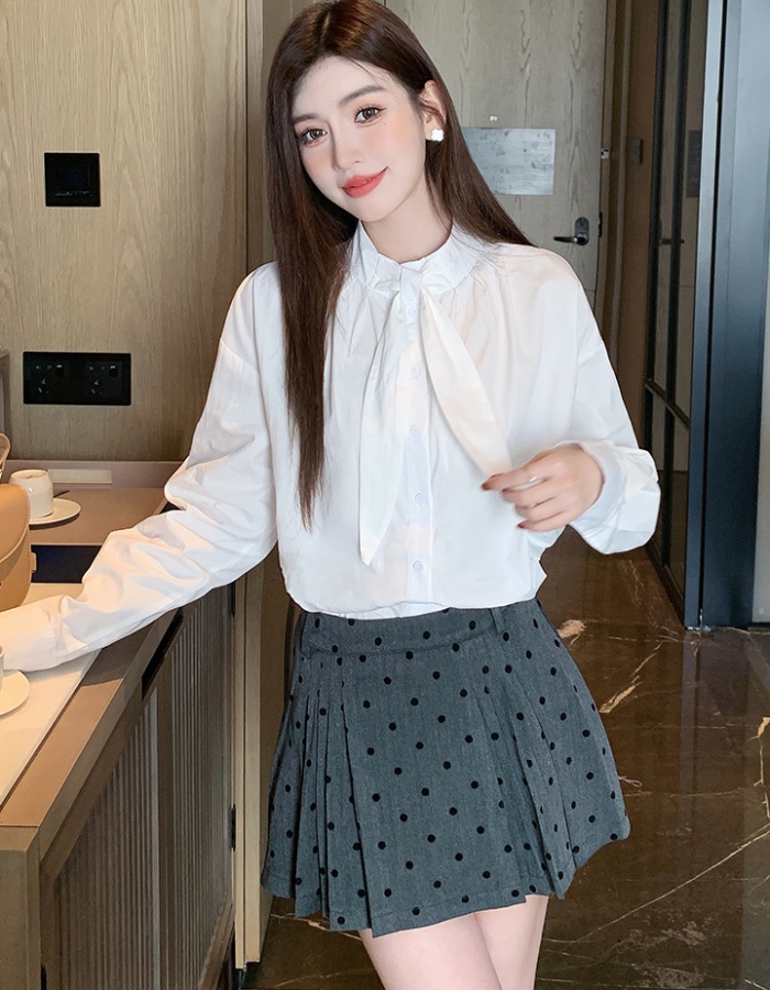 Cotton spring tops Korean style long sleeve shirt