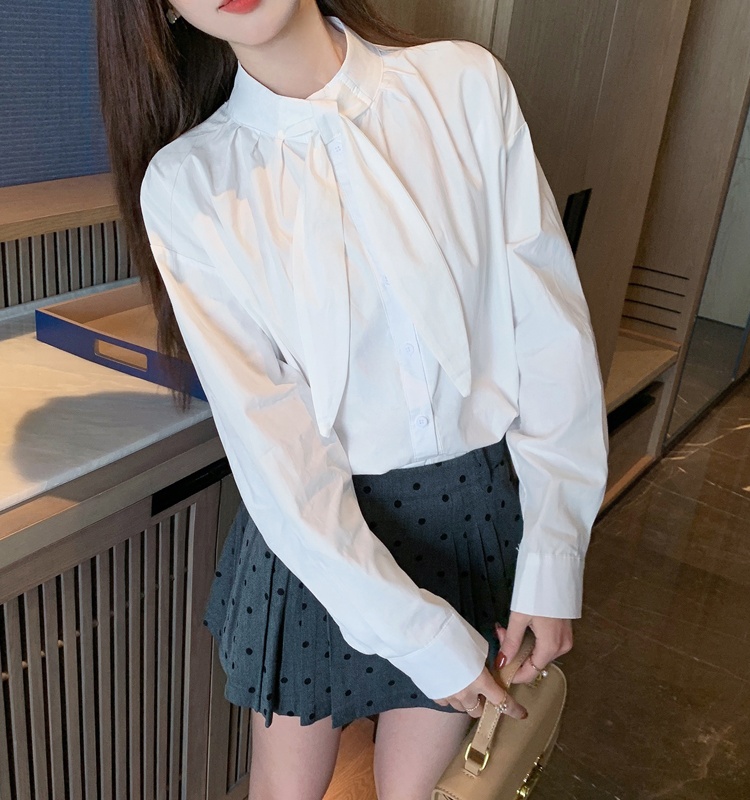 Cotton spring tops Korean style long sleeve shirt