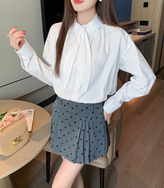 Cotton spring tops Korean style long sleeve shirt