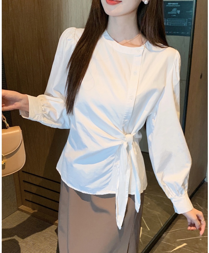 Cotton frenum tops long sleeve spring shirt for women