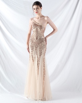 Set beads colors formal dress gauze sequins evening dress