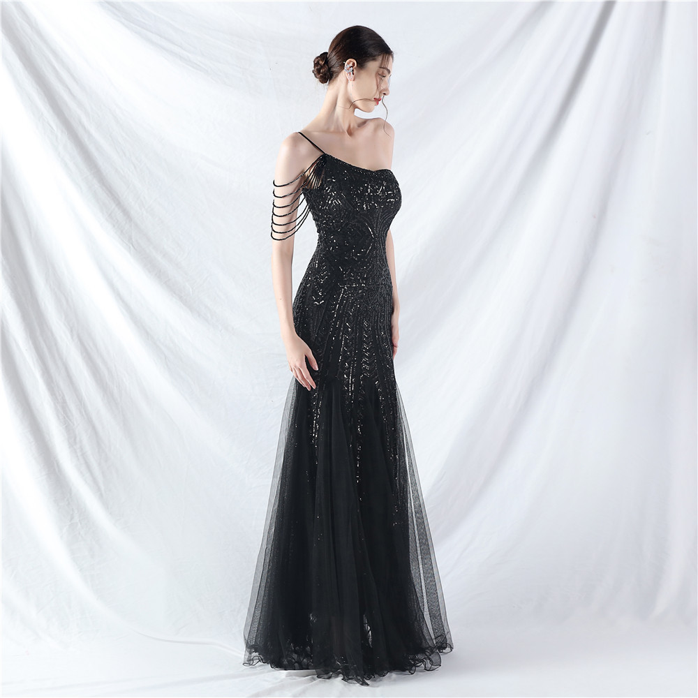 Set beads colors formal dress gauze sequins evening dress