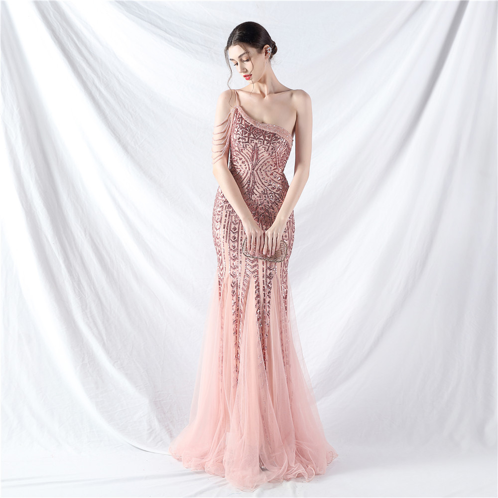 Set beads colors formal dress gauze sequins evening dress