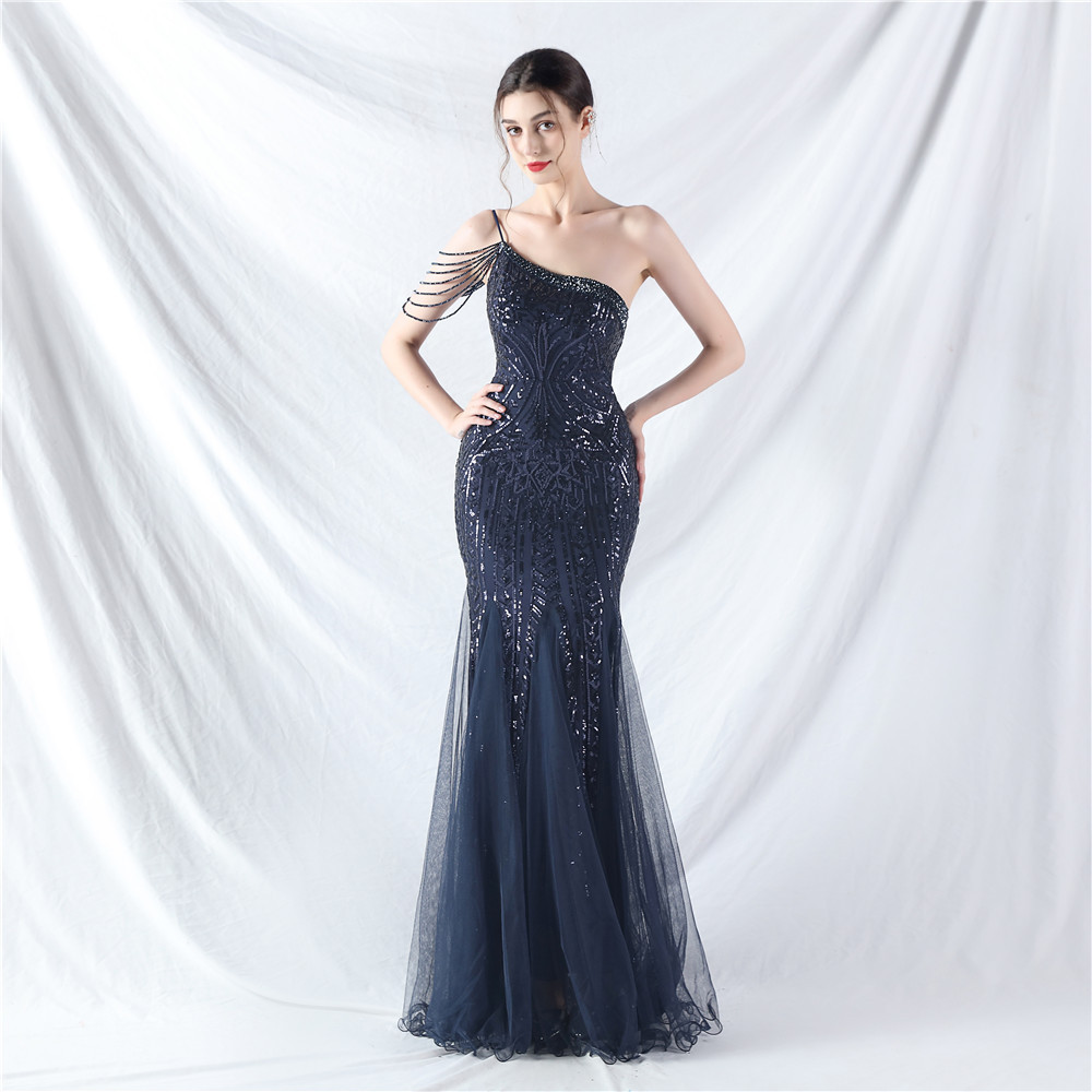 Set beads colors formal dress gauze sequins evening dress