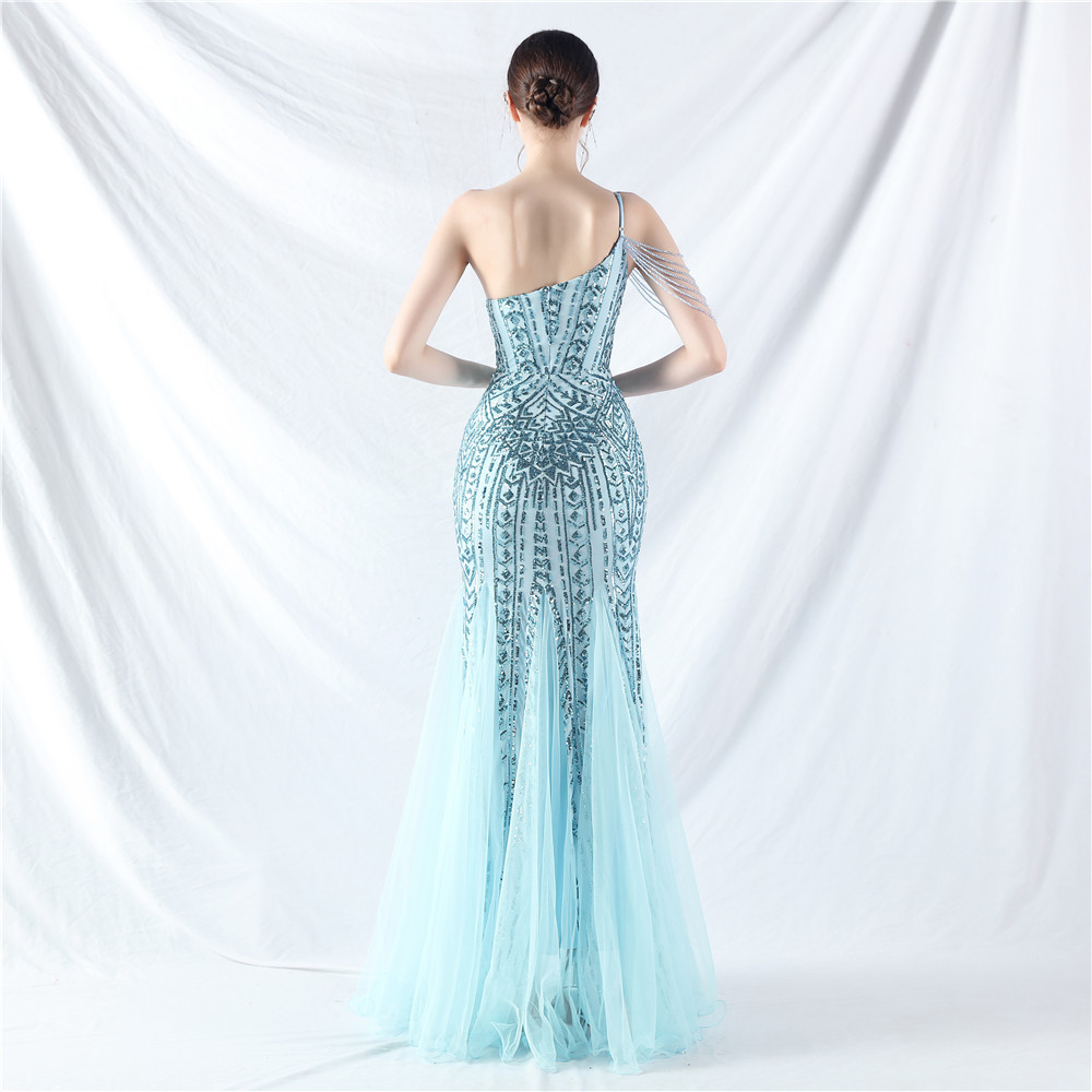 Set beads colors formal dress gauze sequins evening dress