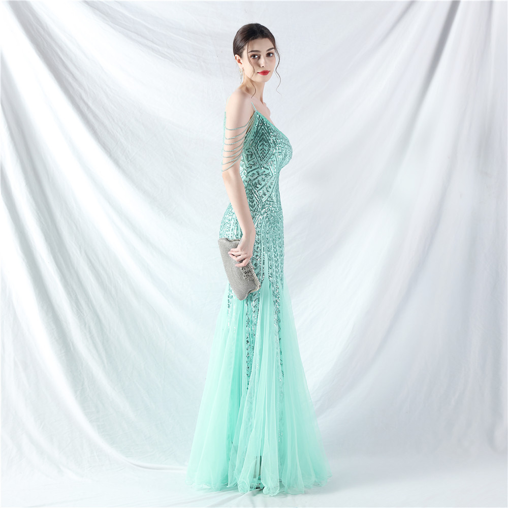 Set beads colors formal dress gauze sequins evening dress