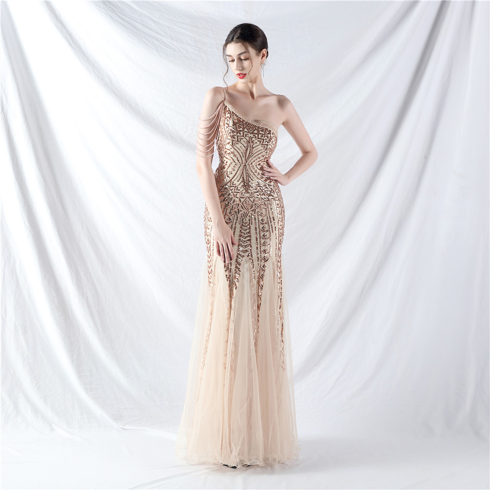 Set beads colors formal dress gauze sequins evening dress