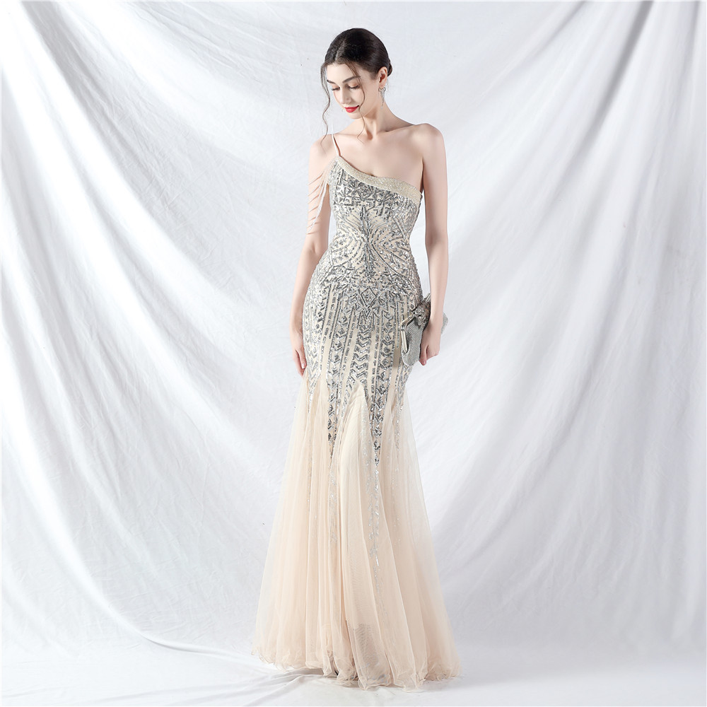 Set beads colors formal dress gauze sequins evening dress