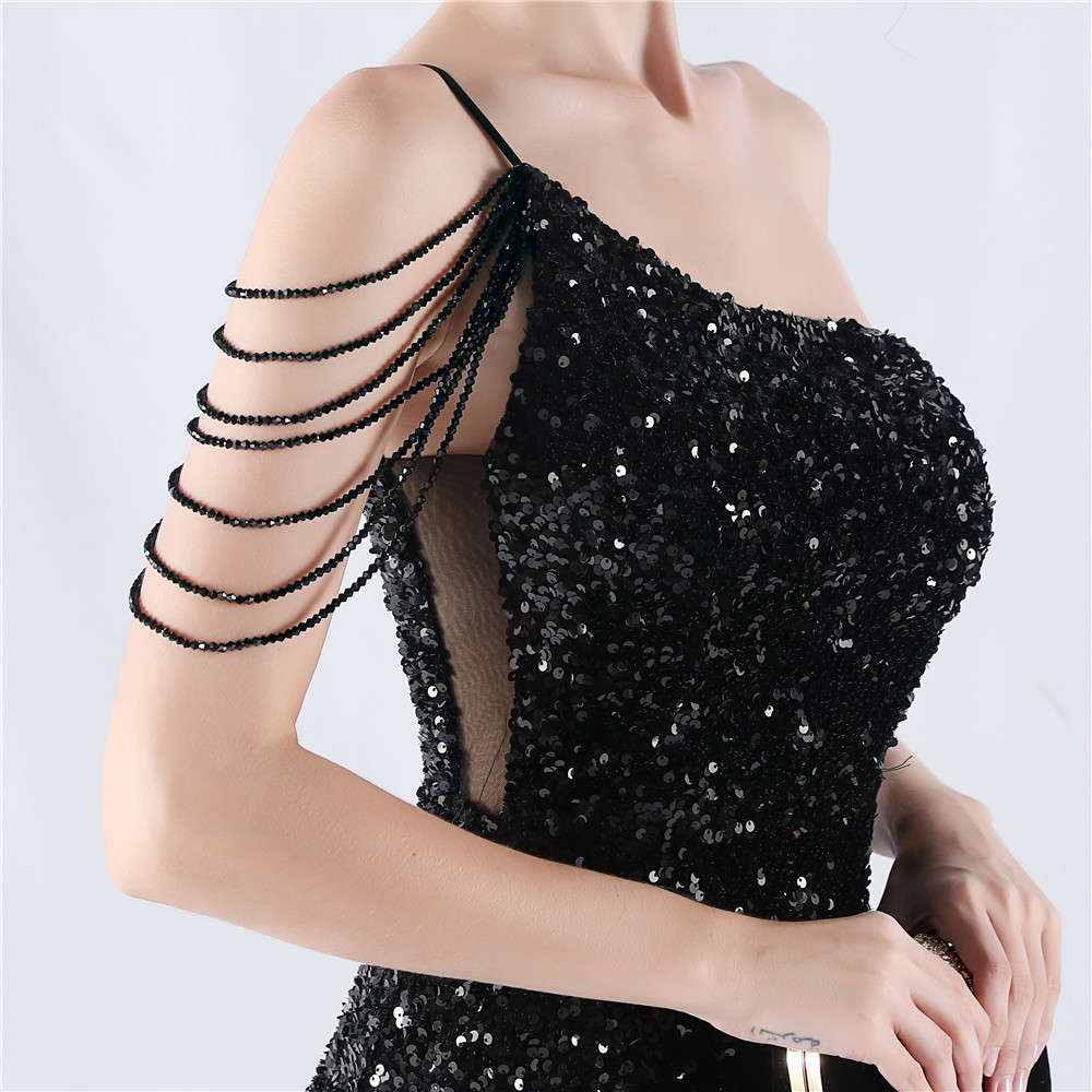 Sequins gradient formal dress sling evening dress