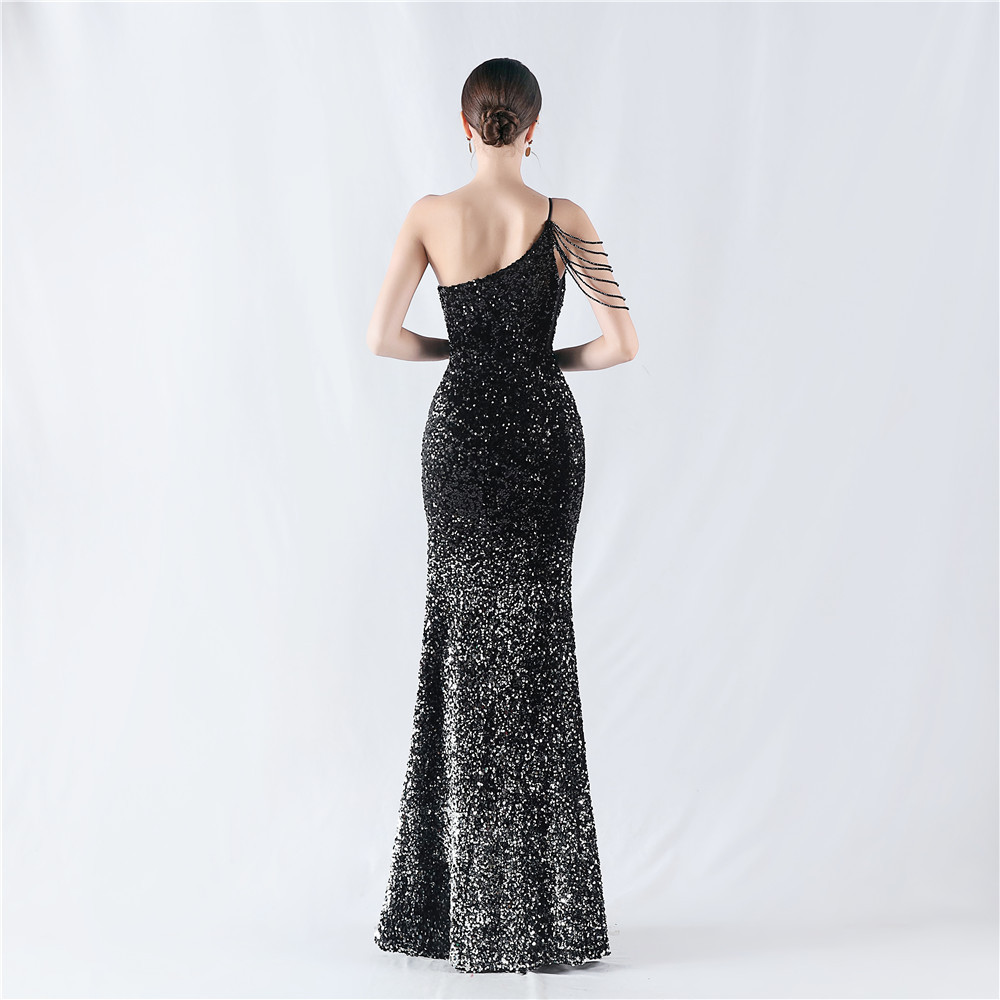 Sequins gradient formal dress sling evening dress