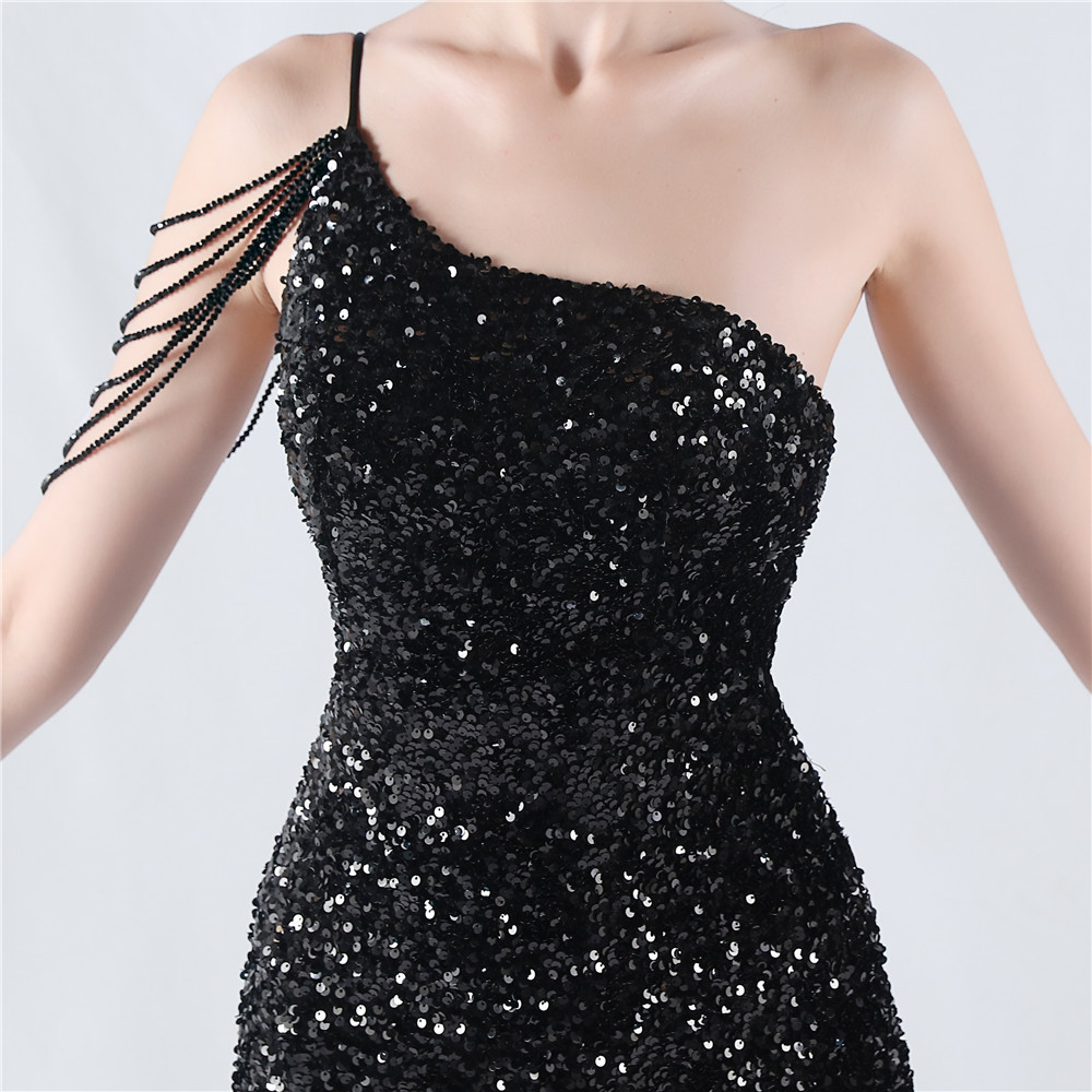 Sequins gradient formal dress sling evening dress