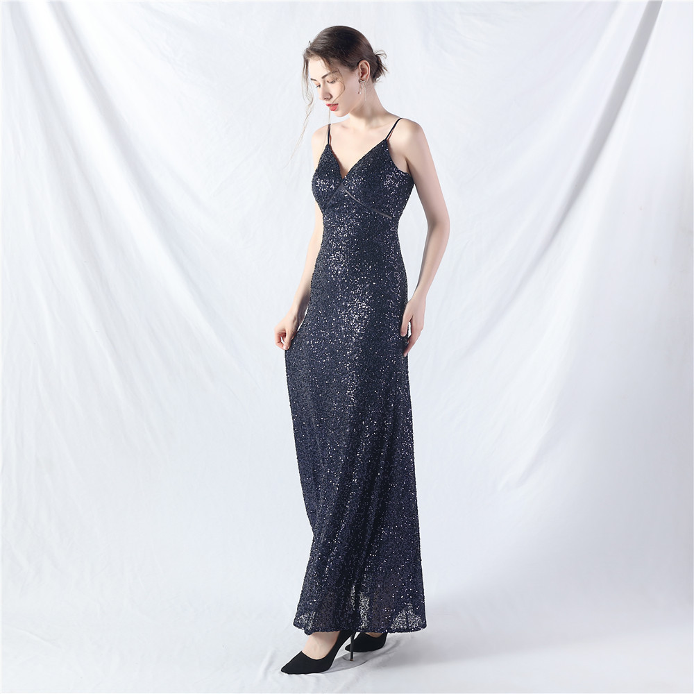 Big skirt A-line formal dress sequins long dress