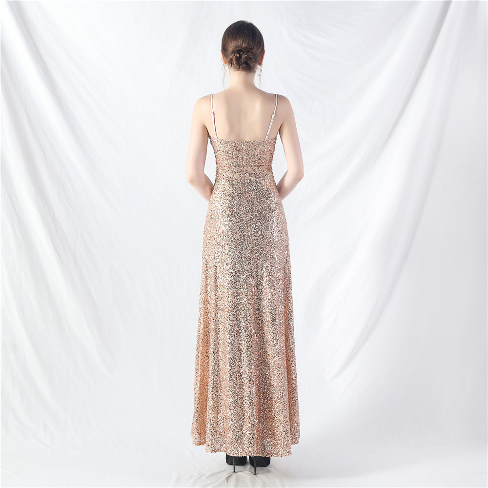 Big skirt A-line formal dress sequins long dress