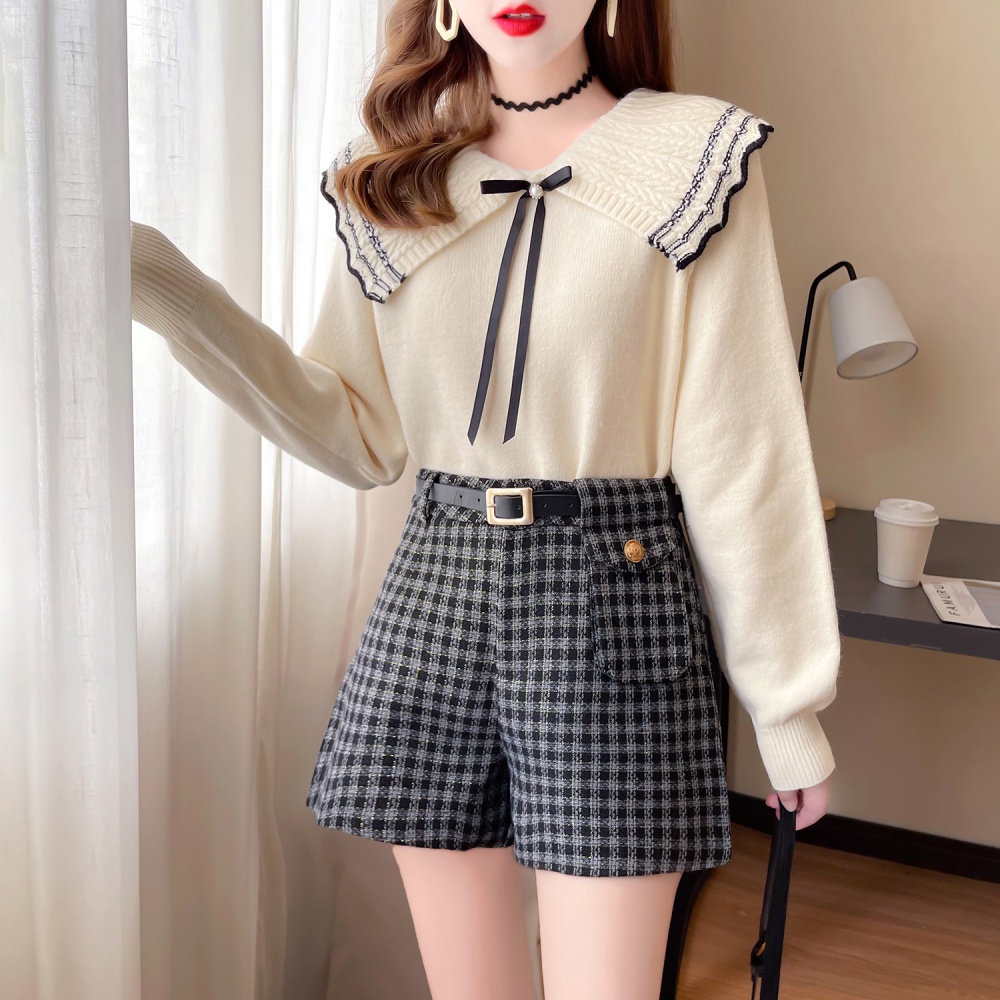 Spring Korean style wide leg high waist ladies shorts