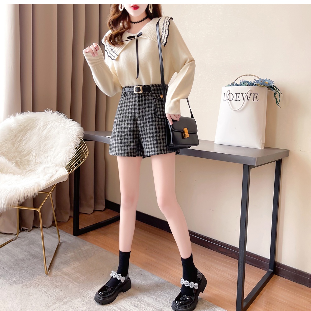 Spring Korean style wide leg high waist ladies shorts